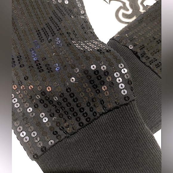 NFL Vintage NEW ORLEANS SAINTS Sequined FLEECE LINED JERSEY Size 2X Black White - Picture 12 of 15